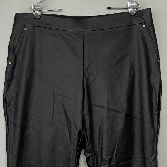Maurices Pants Plus Size 20W Black Vegan Leather Party Biker Rave Indie Sleaze - Picture 2 of 7
